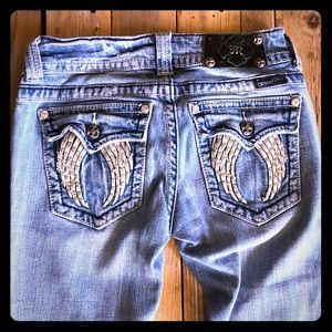 Miss Me Skinny jeans with angel wings size 27